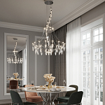 Люстра подвесная из металла с хрустальными прозрачными подвесками Quasar 81 варинант исполнения - 12 | Loft Concept в Перми