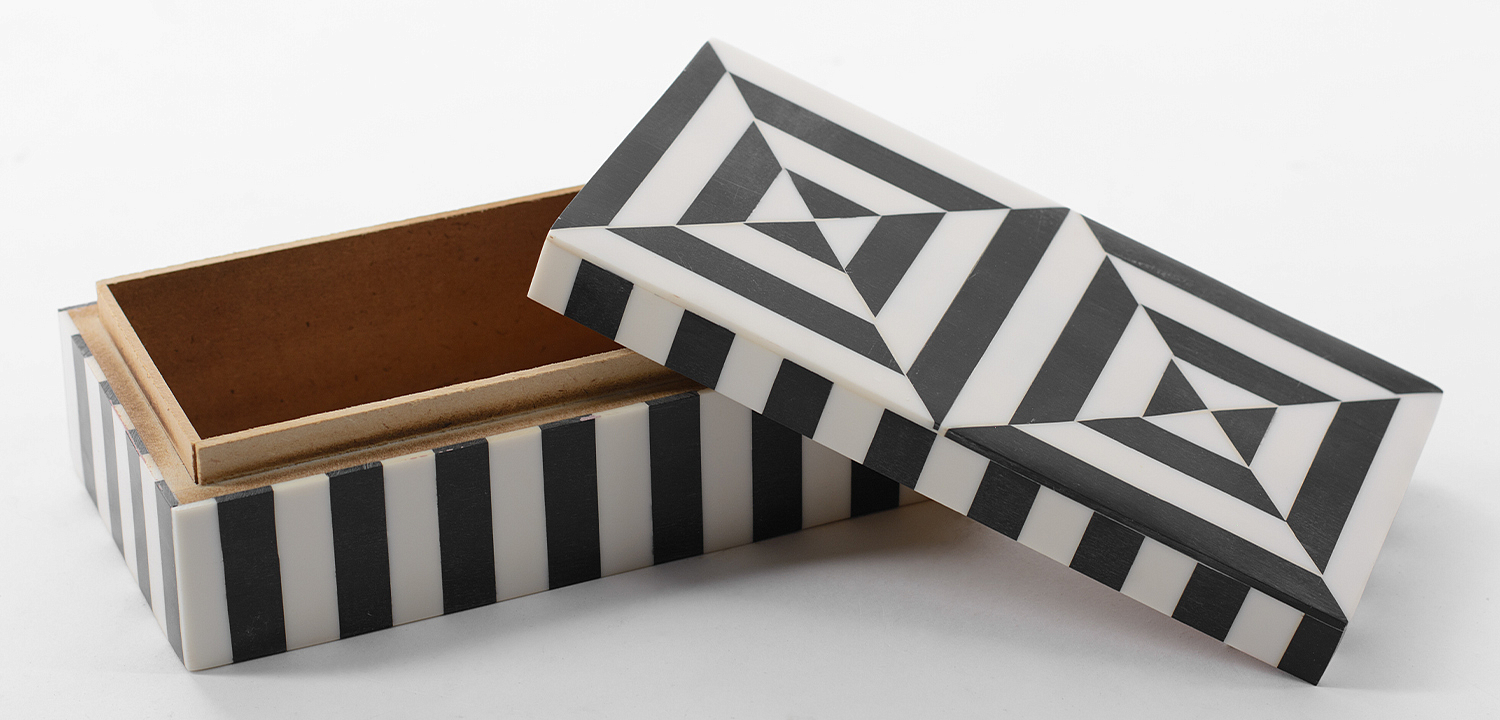 Шкатулка Squares Bone Inlay Box Шкатулка Squares Bone Inlay Box - Loft-Concept в Перми