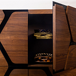 Высокий комод с узором из шпона на фасаде Sahara варинант исполнения - 4 | Loft Concept в Перми