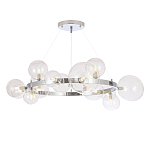 Люстра круглая подвесная с 15-ю прозрачными шарообразными плафонами из стекла Iona chandelier варинант исполнения - 5 | Loft Concept в Перми