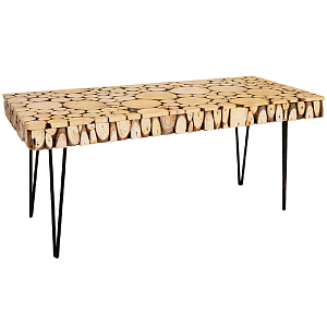 Кофейный стол с деревянной столешницей Wooden Cuts Coffee Table