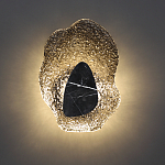 Бра с волнообразным стеклянным плафоном и вставкой из мрамора Liquid Stone варинант исполнения - 14 | Loft Concept в Перми