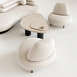 Кресло Vinsen обивка букле молочного цвета варинант исполнения - 3 | Loft Concept в Перми