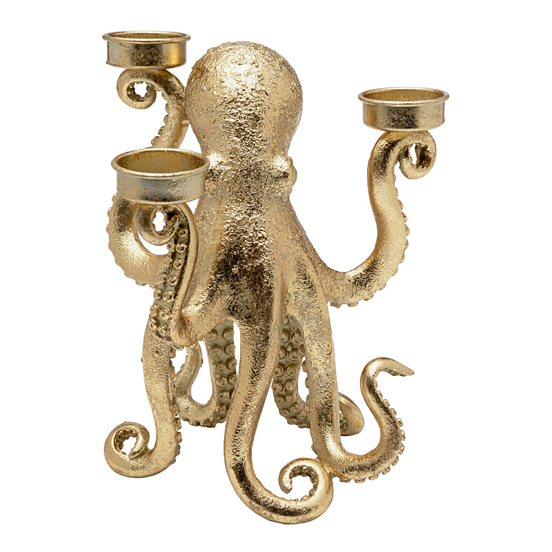 Подсвечник золотой Осьминог Gold Octopus Candlestick  Золотой в Перми | Loft Concept 