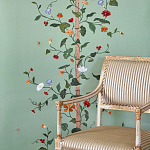 Обои с вышивкой ручной работы Floral Lattice Original colourway on wool sateen варинант исполнения - 1 | Loft Concept в Перми