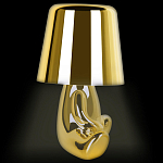 Настольная лампа фигурная золотого цвета с гладким абажуром Высота 16 см Sophia варинант исполнения - 7 | Loft Concept в Перми