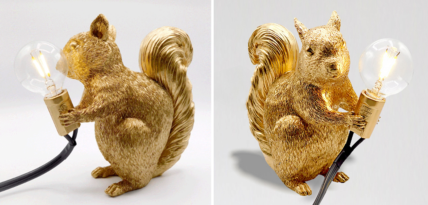 Настольная лампа белка Gold Squirrel Lamp - Loft-Concept в Перми