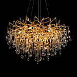 Люстра подвесная с прозрачными стеклянными подвесками в форме капель Диаметр 80 см Droplet Chandelier варинант исполнения - 15 | Loft Concept в Перми