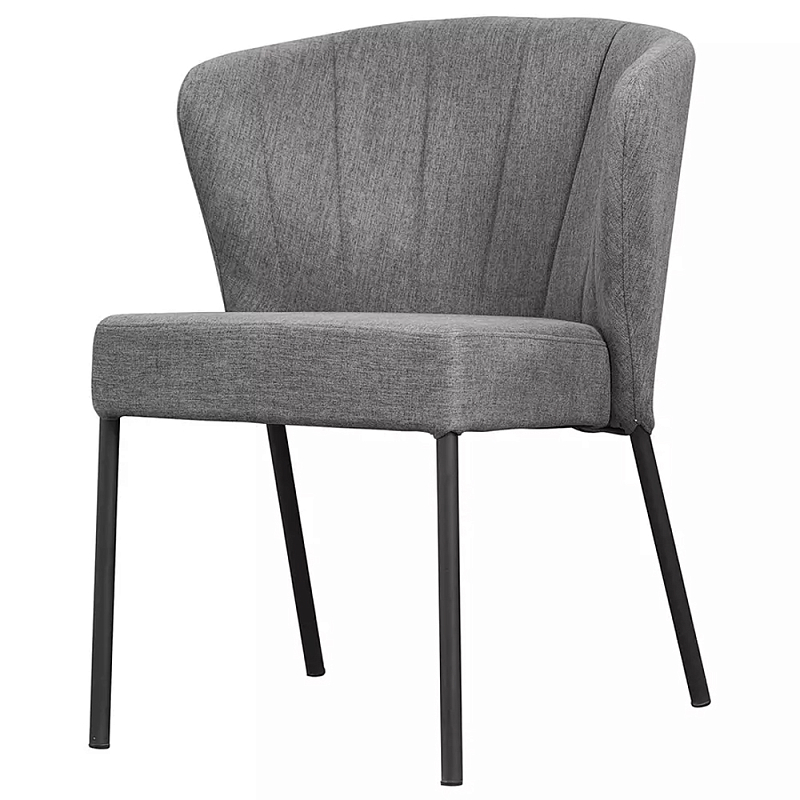 Стул серый с широкой закругленной спинкой Chair Gray Attractive Серый Стул серый с широкой закругленной спинкой Chair Gray Attractive Серый в Перми | Loft Concept