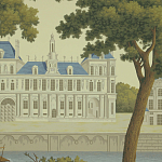 Обои ручная роспись Monuments of Paris Roberts on Sepia scenic paper варинант исполнения - 2 | Loft Concept в Перми