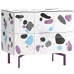 Тумба белая с рисунком Grande Graphstones варинант исполнения - 1 | Loft Concept в Перми