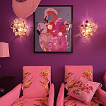 Картина Фламинго вышивка бисер Flamingo Beaded Wall Art варинант исполнения - 2 | Loft Concept в Перми