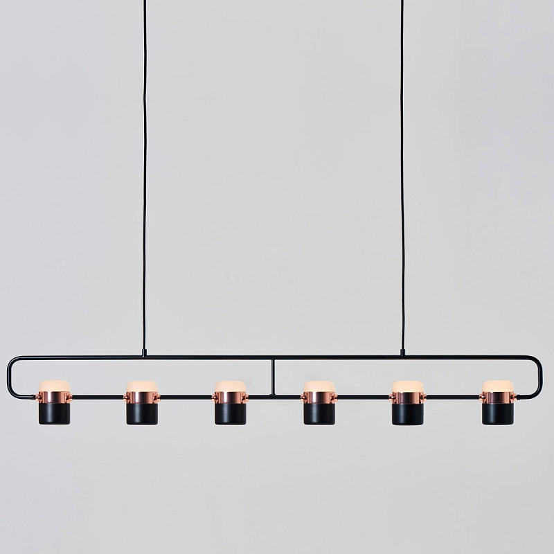 Люстра Seeddesign Ling PL6 Linear Suspension Light Черный Медь Белый Золотой в Перми | Loft Concept 