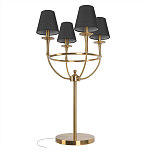 Настольная лампа на металлическом основании бронзового цвета с 4-мя черными конусовидными абажурами Dignity варинант исполнения - 3 | Loft Concept в Перми