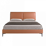 Кровать двуспальная коричневая из экокожи Modern Look варинант исполнения - 3 | Loft Concept в Перми