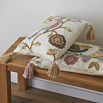Чехол на подушку с кисточками и вышивкой птиц Ethnic mix Birds Square варинант исполнения - 5 | Loft Concept в Перми