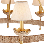 Люстра из кованого железа с отделкой плетеной веревкой и сусальным золотом Parisian Style варинант исполнения - 2 | Loft Concept в Перми