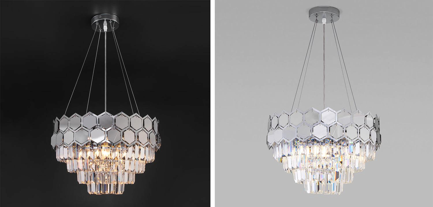 Люстра Hanging Hexagon Moira Chandelier chrome Люстра Hanging Hexagon Moira Chandelier chrome - Loft-Concept в Перми
