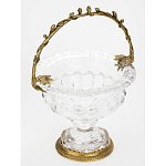 Чаша из прозрачного стекла на ножке с бронзовой ручкой в виде ветки Eden Garden варинант исполнения - 2 | Loft Concept в Перми