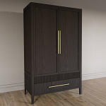 Шкаф платяной Primo с выдвижными ящиками шпон Темный орех варинант исполнения - 3 | Loft Concept в Перми