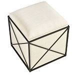 Пуф бежевый с черной металлической рамой Beige Pouf варинант исполнения - 3 | Loft Concept в Перми