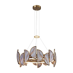 Люстра круглая с полукруглыми плафонами из искусственного алебастра в бронзовой оправе Marbella варинант исполнения - 3 | Loft Concept в Перми