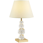 Настольная лампа с абажуром и основанием из хрусталя Neri Crystal Cubes Gold Table Lamp варинант исполнения - 1 | Loft Concept в Перми