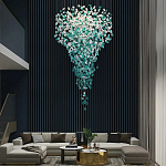 Люстра зеленая каскадная Green Light CascadeDroplet Chandelier варинант исполнения - 2 | Loft Concept в Перми