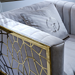 Кресло велюровое серое с фактурным каркасом золотистого цвета Best Traits варинант исполнения - 3 | Loft Concept в Перми