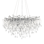 Люстра подвесная с прозрачными стеклянными подвесками в форме капель Диаметр 80 см Droplet Chandelier варинант исполнения - 1 | Loft Concept в Перми