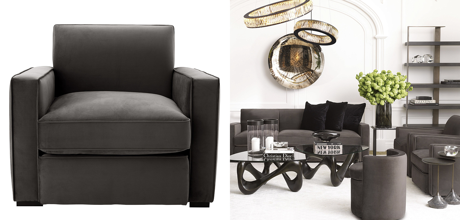 Кресло Eichholtz Chair Edmond grey Кресло Eichholtz Chair Edmond grey - Loft-Concept в Перми