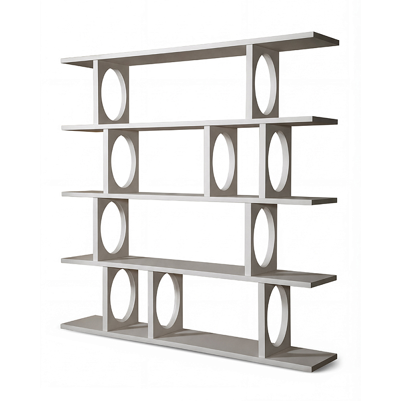 Белый дизайнерский Стеллаж Ring White Wood Bookcase Белый в Перми | Loft Concept 