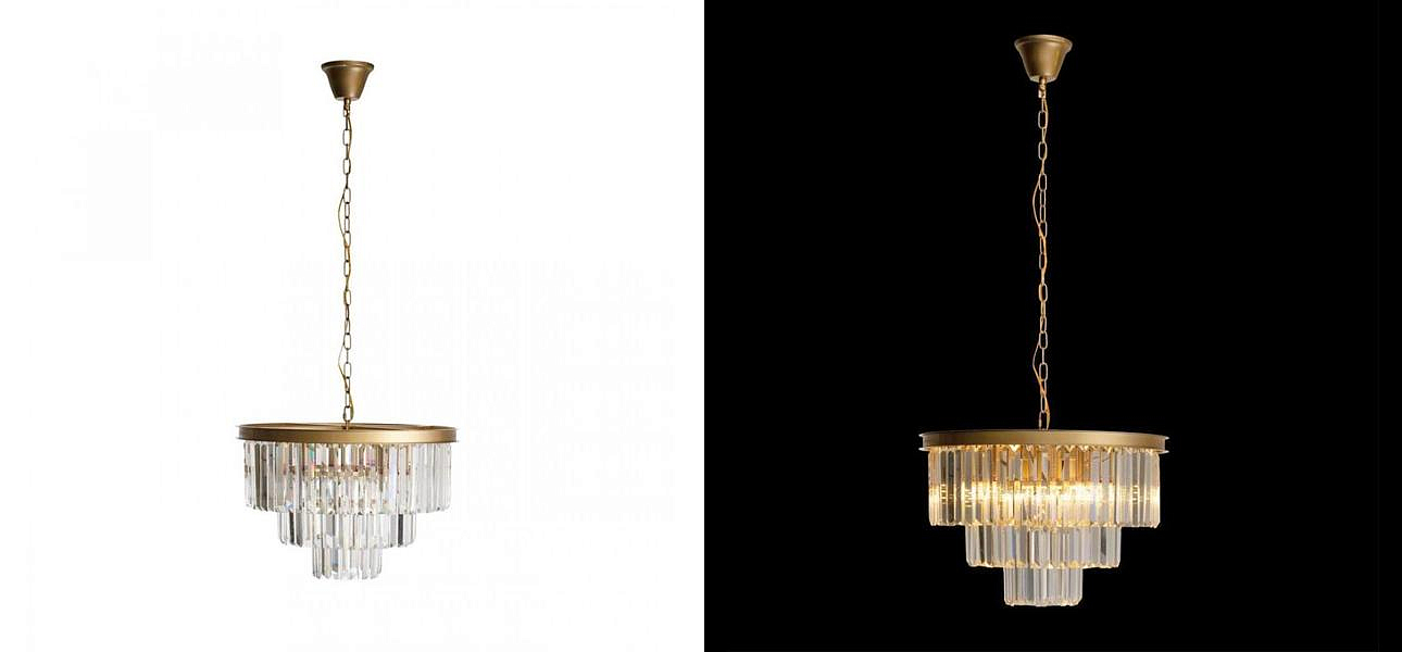 Круглая Люстра RH 1920s Odeon GOLD iron Three Layers Прозрачное Стекло диаметр 50 см Круглая Люстра RH 1920s Odeon GOLD iron Three Layers Прозрачное Стекло диаметр 50 см - Loft-Concept в Перми