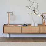 ТВ-тумба с плетеным декором Buckley Wicker TV Stand варинант исполнения - 7 | Loft Concept в Перми