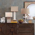 Настольная лампа с белым каркасом и тканевым абажуром Natural Stems варинант исполнения - 4 | Loft Concept в Перми