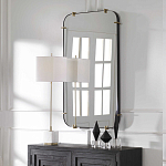 Зеркало настенное в черной металлической раме Mirror Cardinal варинант исполнения - 6 | Loft Concept в Перми