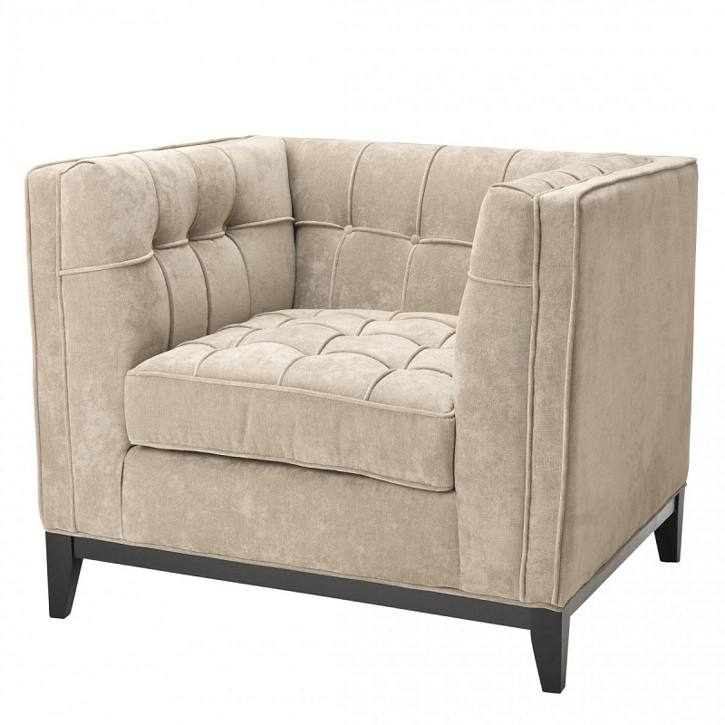 Кресло Eichholtz Chair Aldgate Greige Бежево-серый Черный Кресло Eichholtz Chair Aldgate Greige Бежево-серый Черный в Перми | Loft Concept