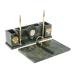 Настольный письменный набор из змеевика с подставкой под календарь Successful Leader варинант исполнения - 2 | Loft Concept в Перми