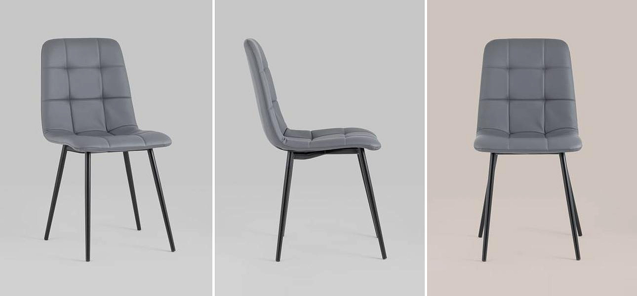 Стул NANCY S Chair Серая Экокожа Стул NANCY S Chair Серая Экокожа - Loft-Concept в Перми