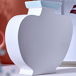 Ваза плоская белая с абстрактными черными линиями в форме лиц Faces of Imagination варинант исполнения - 7 | Loft Concept в Перми