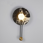 Бра круглое с каменным основанием и плафоном из стекла в форме шара Shaw Marble Lighting варинант исполнения - 2 | Loft Concept в Перми