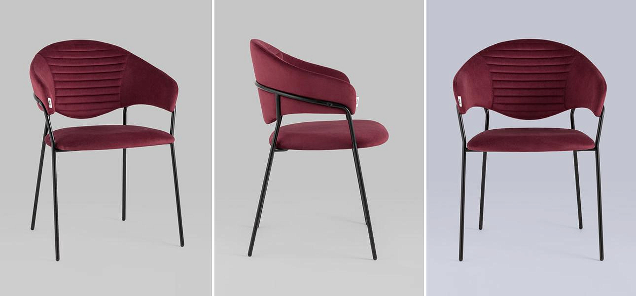 Стул Alexis Chair Малиновый Велюр Стул Alexis Chair Малиновый Велюр - Loft-Concept в Перми