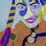 Картина с вышивкой Портрет wall panel People with the yellow ear 3 варинант исполнения - 1 | Loft Concept в Перми