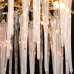 Люстра золотого цвета с декоративными ветками и длинными прозрачными стеклянными подвесами в форме сосулек Droplet Chandelier варинант исполнения - 5 | Loft Concept в Перми