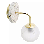 Бра с белым матовым плафоном в форме шара Round White Matte Lampshade варинант исполнения - 2 | Loft Concept в Перми