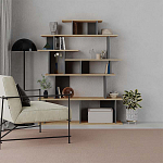 Стеллаж прямой с вертикальными и горизонтальными полками цвета антрацит и древесины APOLLON BOOKCASE ANTHRACITE OAK варинант исполнения - 1 | Loft Concept в Перми