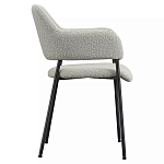 Стул мягкий с подлокотниками Chair Gray Upholstery Boucle варинант исполнения - 2 | Loft Concept в Перми