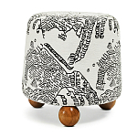 Пуф Wakonda с Круглыми ножками Черно-Белый орнамент варинант исполнения - 1 | Loft Concept в Перми