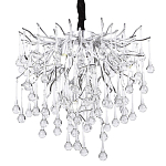 Люстра с хрустальными подвесками капли серебро Droplet Silver Chandelier 5 варинант исполнения - 1 | Loft Concept в Перми