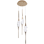 Подвесной светильник с 3-мя хрустальными плафонами Renee Golden Glass Drops Trio Light варинант исполнения - 2 | Loft Concept в Перми